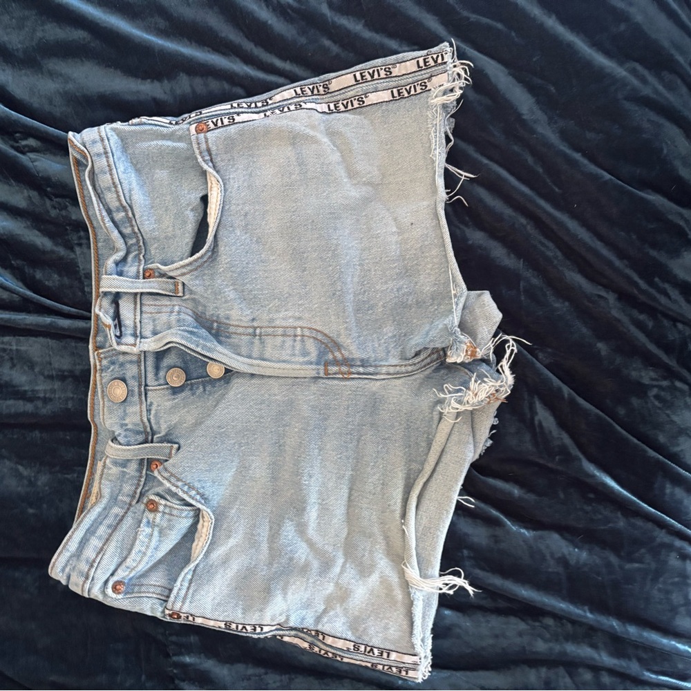 Levi's Light Blue Jean Shorts with Black Trim